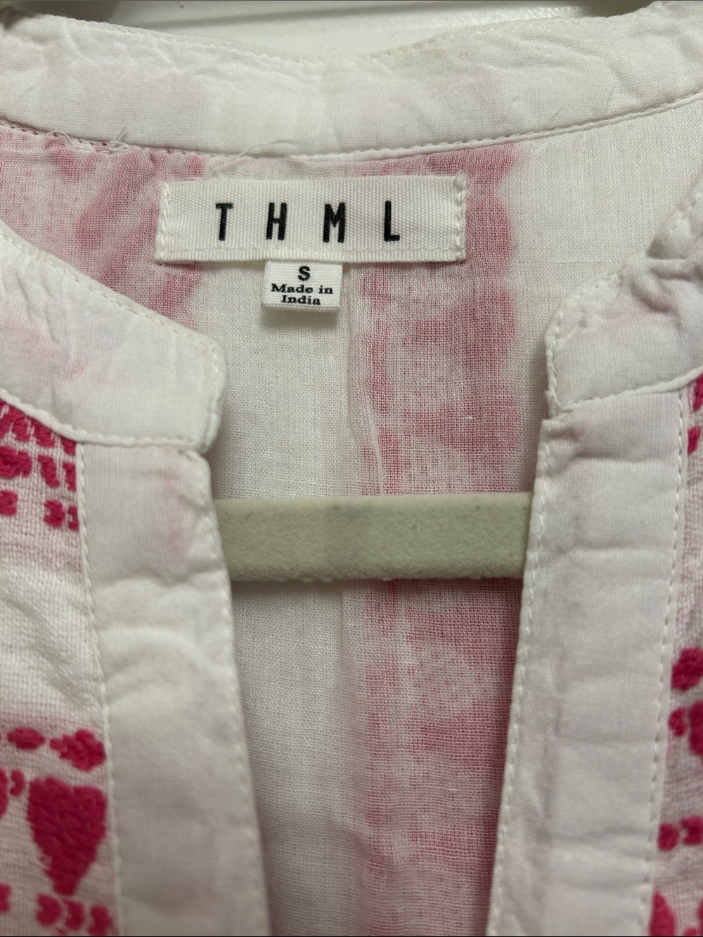 THML Pink & White Printed Tiered Mini Dress - Picture 4 of 4
